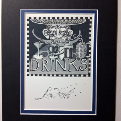 Drinks Double Matted 8″ x 10″ Giclee, signed FREE NOLA button