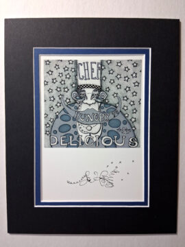 Chef Double Matted 8" x 10" Giclee, signed FREE NOLA button
