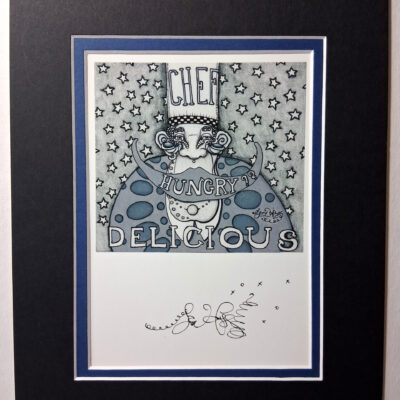 Chef Double Matted 8″ x 10″ Giclee, signed FREE NOLA button