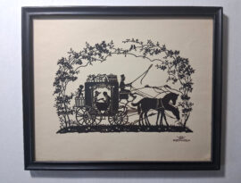 Original Eva Schonberg - Black Silhouette - Victorian Carriage - 1920