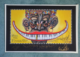 "Peter the Pianoeater" black background giclee, signed & remarqued