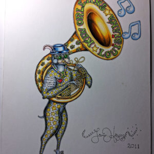 Original Color Pencil Drawing, “Who Dat Dog” New Orleans Saints