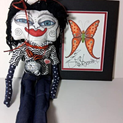 Jamie Hayes Hand Painted one of a kind doll BONUS Halloween print