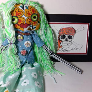 Jamie Hayes Hand Painted one of a kind doll BONUS Halloween print