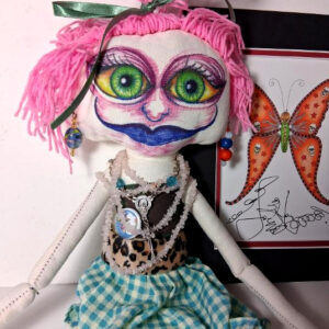 Jamie Hayes Hand Painted one of a kind doll BONUS Halloween print
