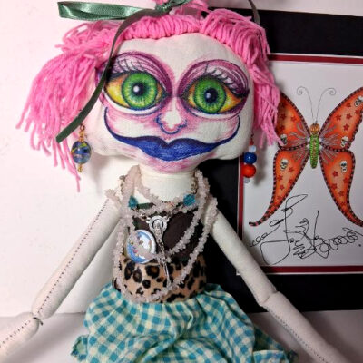 Jamie Hayes Hand Painted one of a kind doll BONUS Halloween print